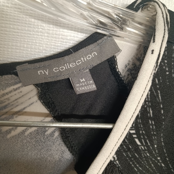 NY Collection Black & White Stretch Medium Jump Suit - Picture 5 of 7